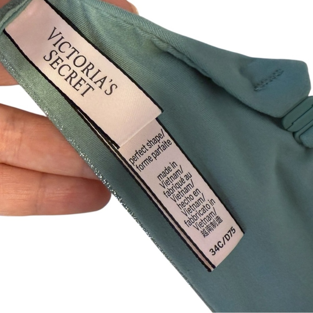 Victoria’s Secret Body By Victoria Perfect Shape Bra 34C Teal Smooth T-Shirt Bra - Picture 8 of 10
